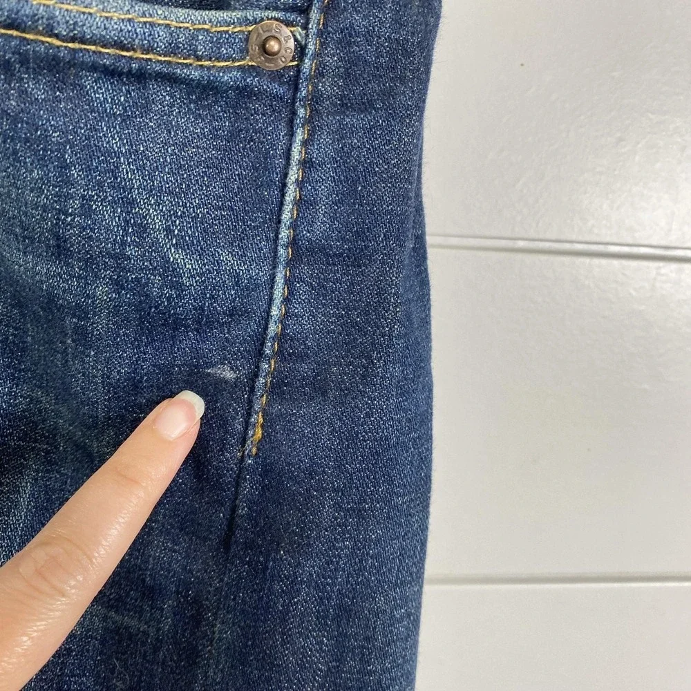 Levis‎ 569 Jeans Mens 42x30 Blue Denim Loose Straight Fit Distressed Dark Wash